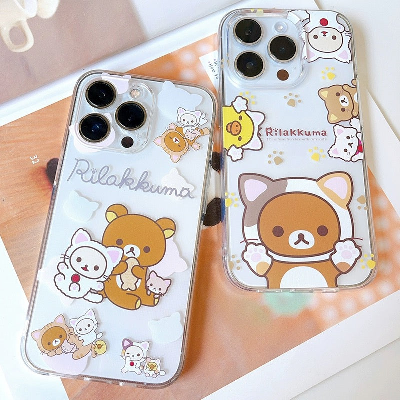 Japanese Cartoon Neko Cat Rilakkuma iPhone Case 7 8 PLUS SE2 XS XR X Japanese Cartoon Neko Cat Rilakkuma iPhone Case 7 8 PLUS SE2 XS XR X