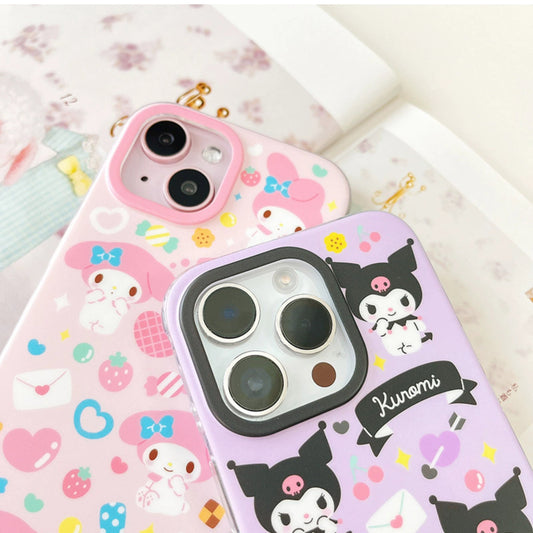 Japanese Cartoon Sanrio | Matt Colour Full Hello Kitty My Melody Kuromi Cinnamoroll Pompompurin Pochacco - iPhone Case 12 13 14 15 16 Pro Promax KawaiiGiftLand