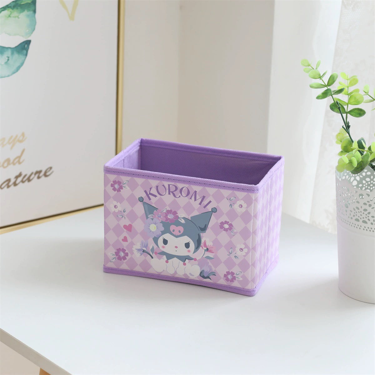 Japanese Cartoon with Flowers Storage Box | Hello Kitty My Melody Kuromi Little Twin Stars Cinnamoroll - Bedroom Girl Gift KawaiiGiftLand