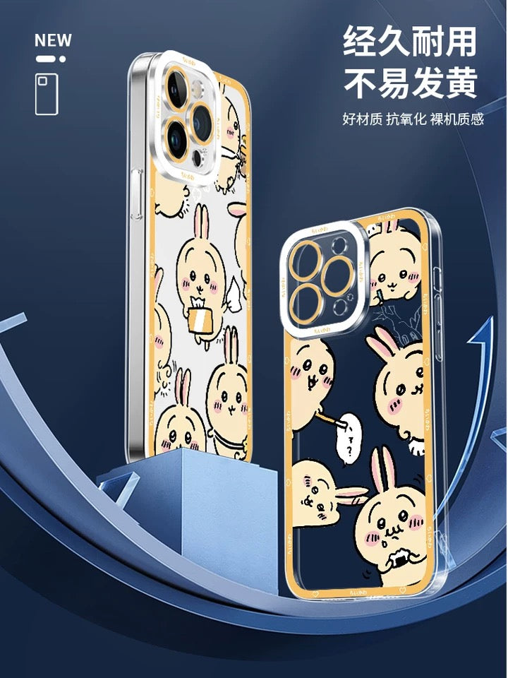 Japanese Cartoon Chiikawa Usagi Big Face 4 Styles Soft iPhone Case PLUS SE2 XS XR X 11 12 13 14 15 16 Pro Promax 12mini 13mini KawaiiGiftLand