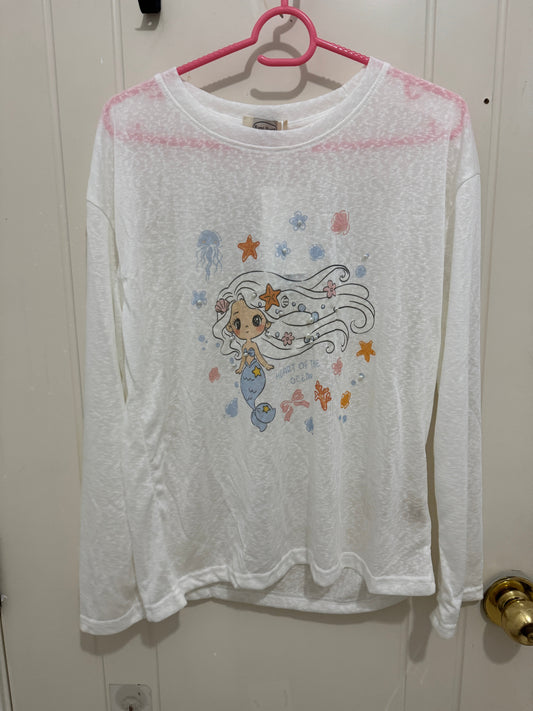 韓国風かわいい動物スタイル長袖日焼け止めTシャツシリーズ|リトルガールユクマーメイドパール付き太陽の下で色が変わる-カワイイファッションアイテム