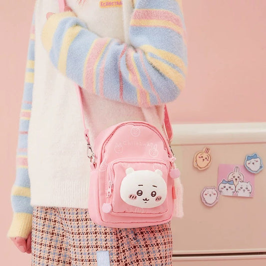 ChiiKawa X Miniso | ChiiKawa Hachiware Usagi Plush Head Mini Shoulder Bag - Kawaii Item Plush Cute Decoration KawaiiGiftLand