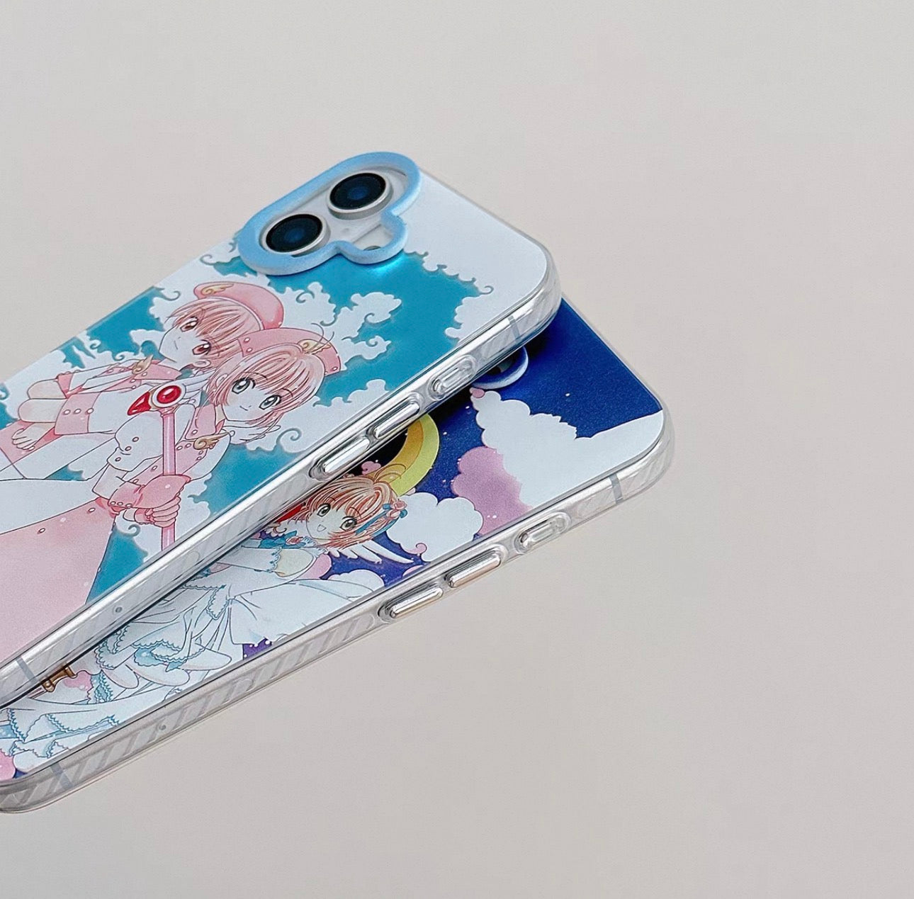 CardCaptorSakura Retro Comic Laser Case | Part 2 Couple Style Sakura Syaoran Tomoyo - iPhone Case PLUS SE2 XS XR X 11 12 13 14 15 16 16e 17 17e Pro Promax 12mini 13mini