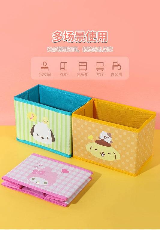Japanese Cartoon Sanrio with Friends Storage Box | My Melody Kuromi Cinnamoroll Pompompurin Pochacco - Bedroom Girl Gift