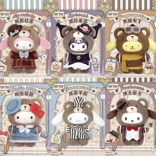 TopToy Sanrio Characters England Tea Party | Hello Kitty My Melody Kuromi Cinnamoroll Pompompurin Pochacco - Collectable Toys Mystery Blind Box