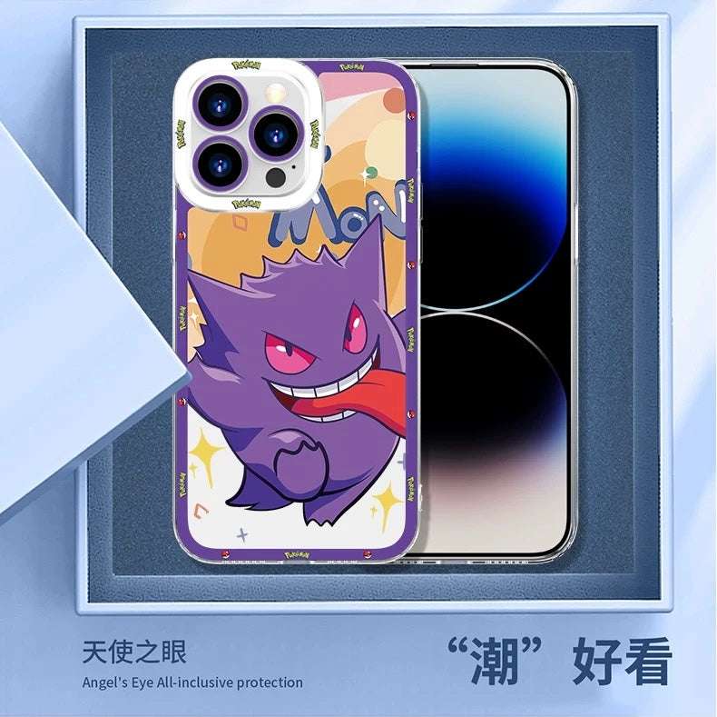 Japan Cartoon Pokemon Happy Party Verison | Psyduck - iPhone Case 6 7 8 PLUS SE2 XS XR X 11 12 13 14 15 16 16e Pro Promax 12mini 13mini