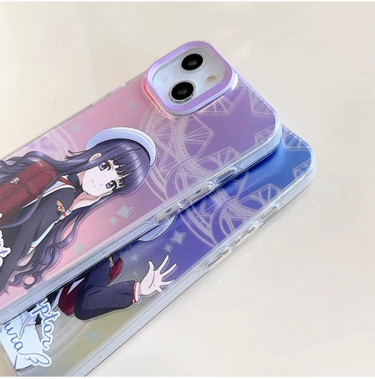 CardCaptorSakura Colourful Laser Case | Sakura Tomoyo Cerberus - iPhone Case 7 8 PLUS SE2 XS XR X 11 12 13 14 15 16 Pro Promax 12mini 13mini KawaiiGiftLand