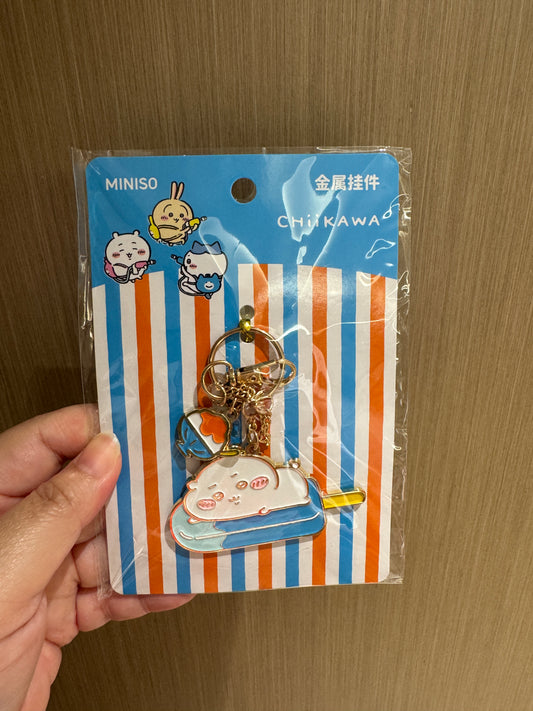 ChiiKawa X Miniso Hot Summer Series | ChiiKawa Hachiware Usagi Momonga On Popsicle Metal Keychain - Kawaii Items Room Decoration