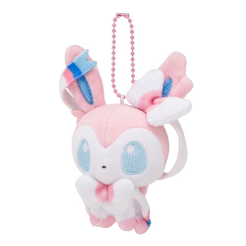 Japan Cartoon Pokemon Center Eevee Evolution Evolve Keychain | Eevee Vaporeon Jolteon Flareon Espeon Umbreon Leafeon Glaceon Sylveon - Mascot Mini Plush Doll KawaiiGiftLand