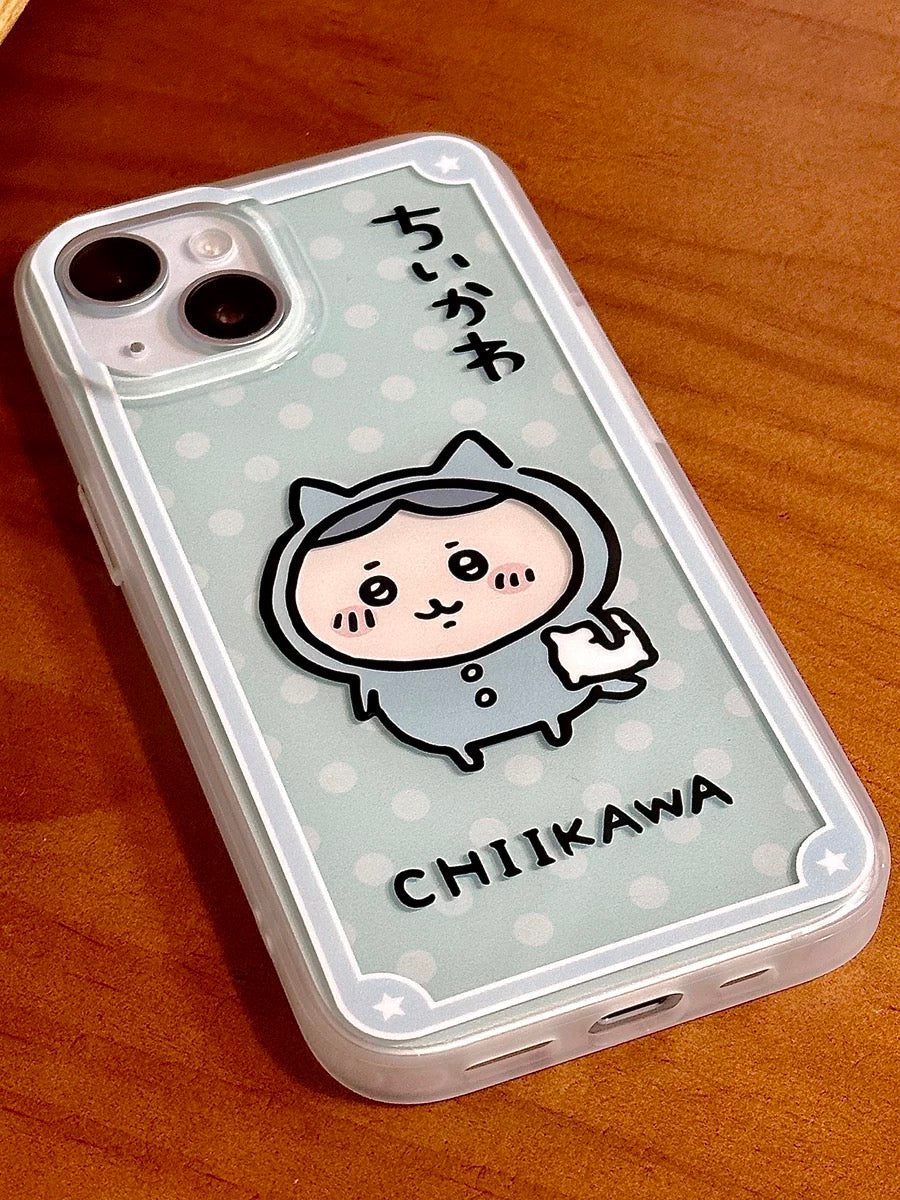 Japanese Cartoon ChiiKawa Pajamas Party | ChiiKawa Hachiware Usagi - Double Layers Print iPhone Case 13 14 15 16 Pro Promax KawaiiGiftLand