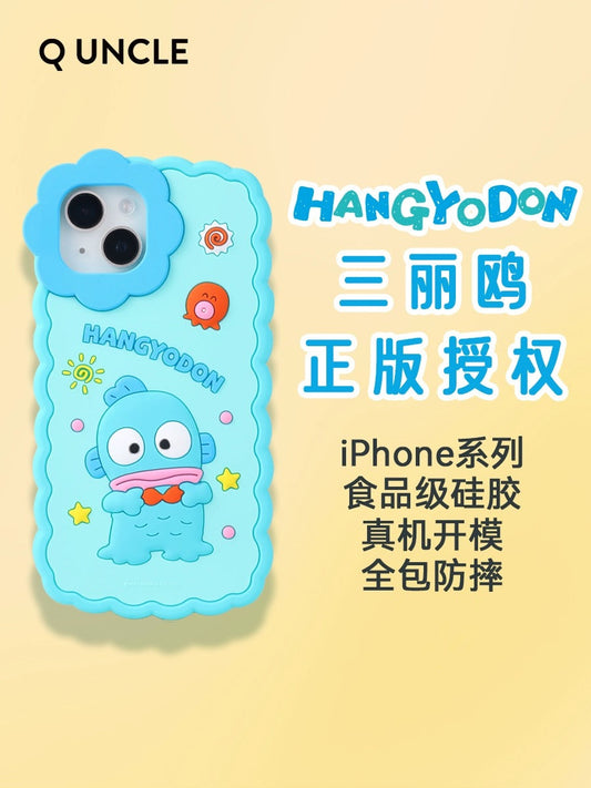 Sanrio Silicone Flower Line Phone Case | Hello Kitty My Melody Kuromi Cinnamoroll Hangyodon - iPhone Case iPhone 12 13 14 15 Pro Promax KawaiiGiftLand