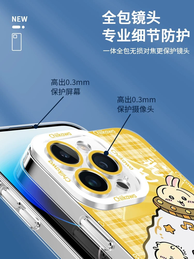 Japanese Cartoon ChiiKawa UFO Version Clean Case | Chiikawa Hachiware Usagi Momonga - iPhone Case PLUS SE2 XS XR X 11 12 13 14 15 16 16e 17 17e Pro Promax 12mini 13mini