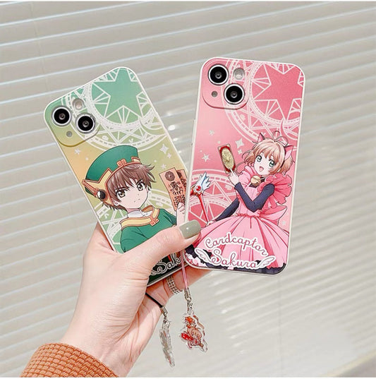 CardCaptorSakura Colourful White Case | Sakura & Syaoran Li - iPhone Case 7 8 PLUS SE2 XS XR X 11 12 13 14 15 16 Pro Promax 12mini 13mini KawaiiGiftLand