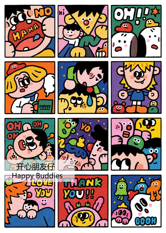 SOULPUZZ 1000 Pieces Puzzle | Happy Buddies - Happy Friends Difficulty Decompression Couples Trendy Gifts Home Decoration KawaiiGiftLand