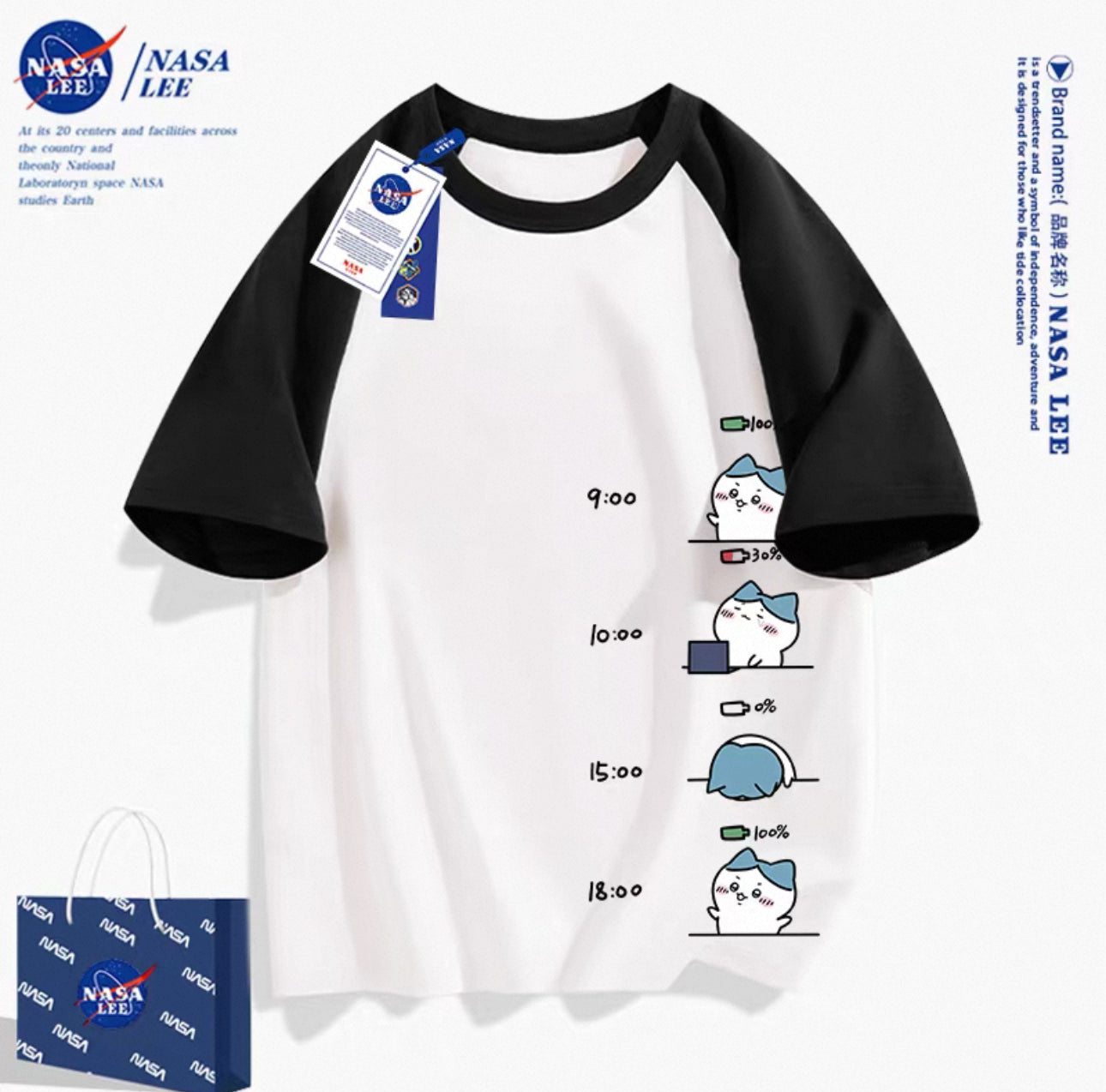 Japanese Cartoon ChiiKawa Casual Style T-Shirt Series | Hachiware Working Time 2 - Kawaii Fashion Items