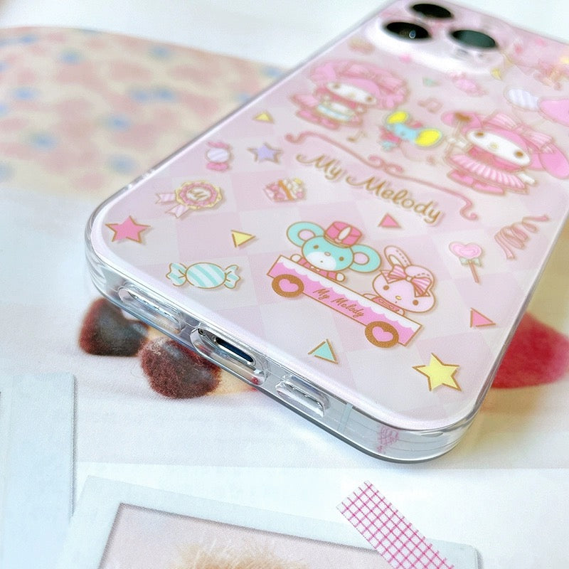 Japanese Cartoon My Melody Piano Orchestra iPhone Case 13 14 15 Pro Promax KawaiiGiftLand