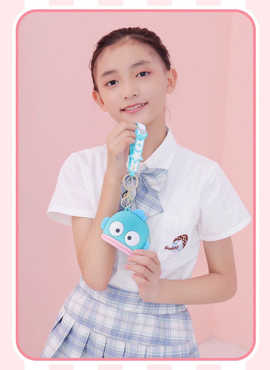 Japan Sanrio Silicone Mini Purse Bag Keychain | Hello Kitty My Melody Kuromi Cinnamoroll Pompompurin Pochacco Hangyodon - Coin Bag Keychain Can put in Airpods EarPhone KawaiiGiftLand