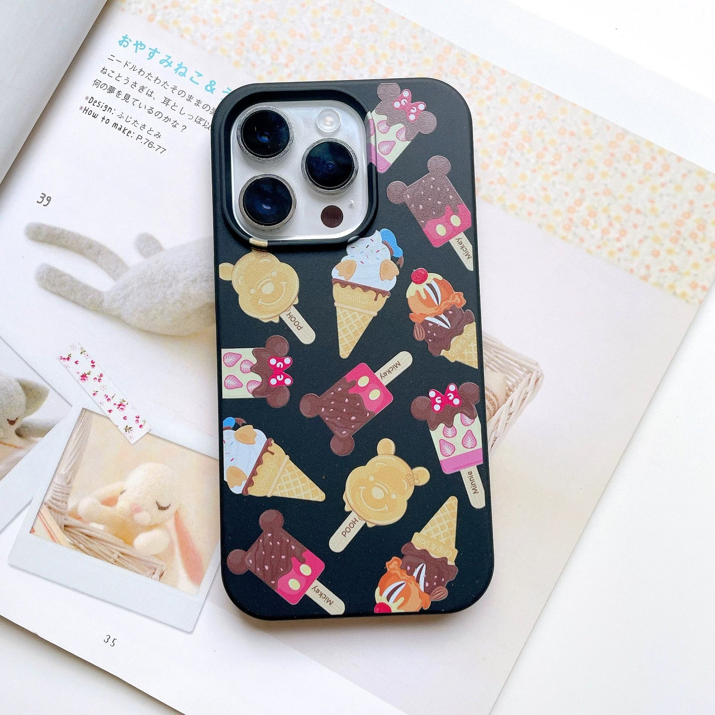 Cartoon Mickey Minnie Donald Winnie Clip & Dale Ice Bar Cream - iPhone Case 12 13 14 15 Pro Promax mini KawaiiGiftLand