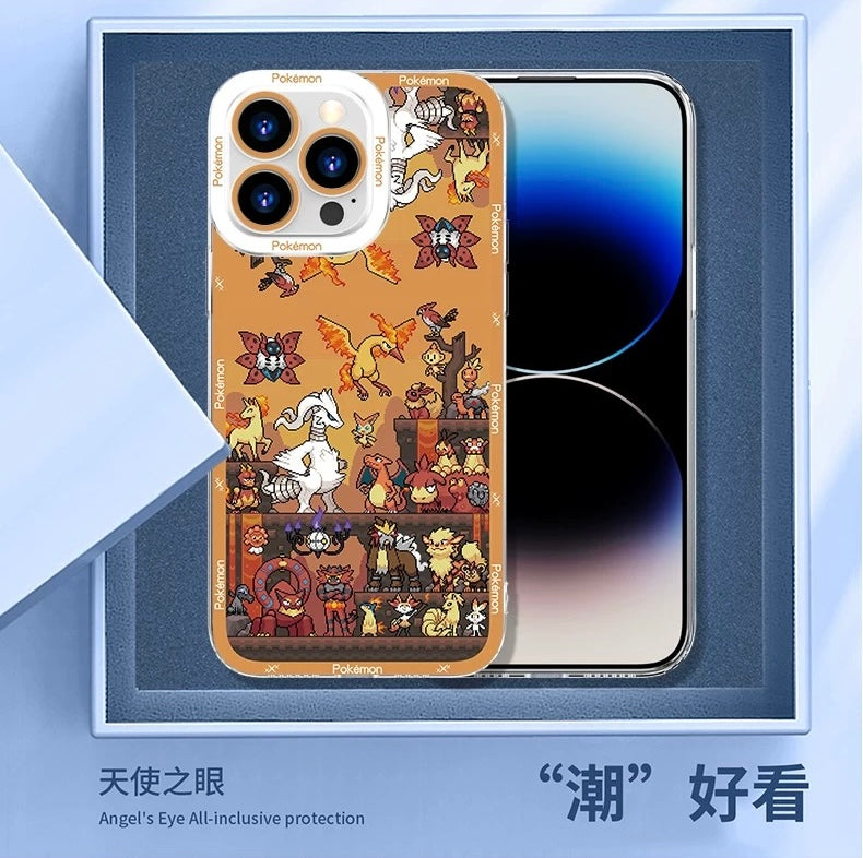 Japan Cartoon Pokemon Pixel Group Verison | Ghost Type - iPhone Case 6 7 8 PLUS SE2 XS XR X 11 12 13 14 15 16 16e Pro Promax 12mini 13mini - KawaiiGiftLand