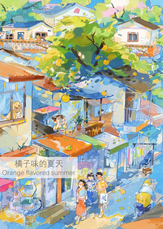 SOULPUZZ 1000 Pieces Puzzle | Orange Flavored Fummer - Anime Drawing Style Difficulty Decompression Couples Trendy Gifts Home Decoration KawaiiGiftLand