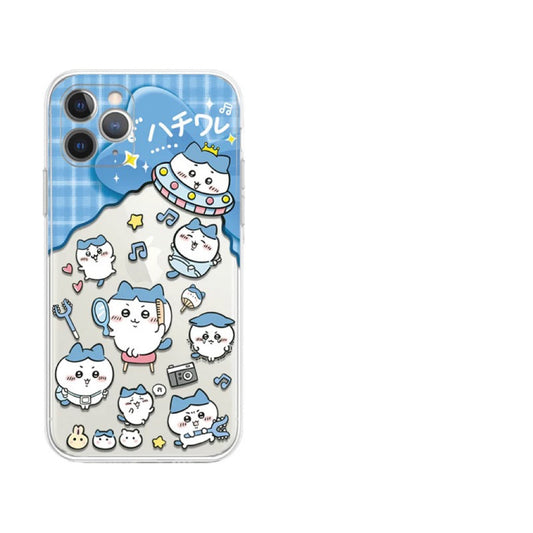 Japanese Cartoon ChiiKawa Hachiware Usagi UFO Clear - iPhone Case 11 12 13 14 15 16 Pro Promax KawaiiGiftLand
