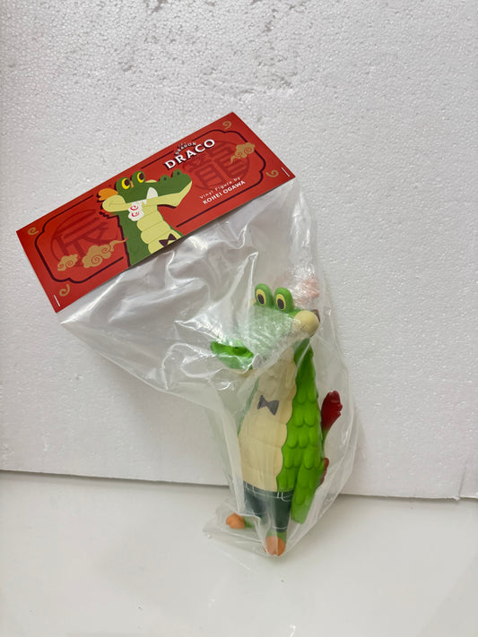 How2work Japan Artist Kohei Ogawa | Draco Original Green Dragon - Sofubi Figure Soft Vinyl Rare