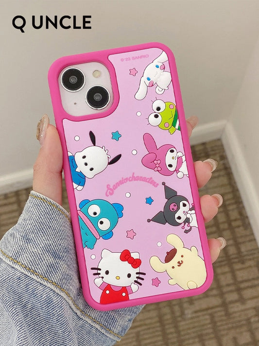 Sanrio Silicon Sanrio Characters with friends- iPhone Case 15 14 13 Pro ProMax KawaiiGiftLand