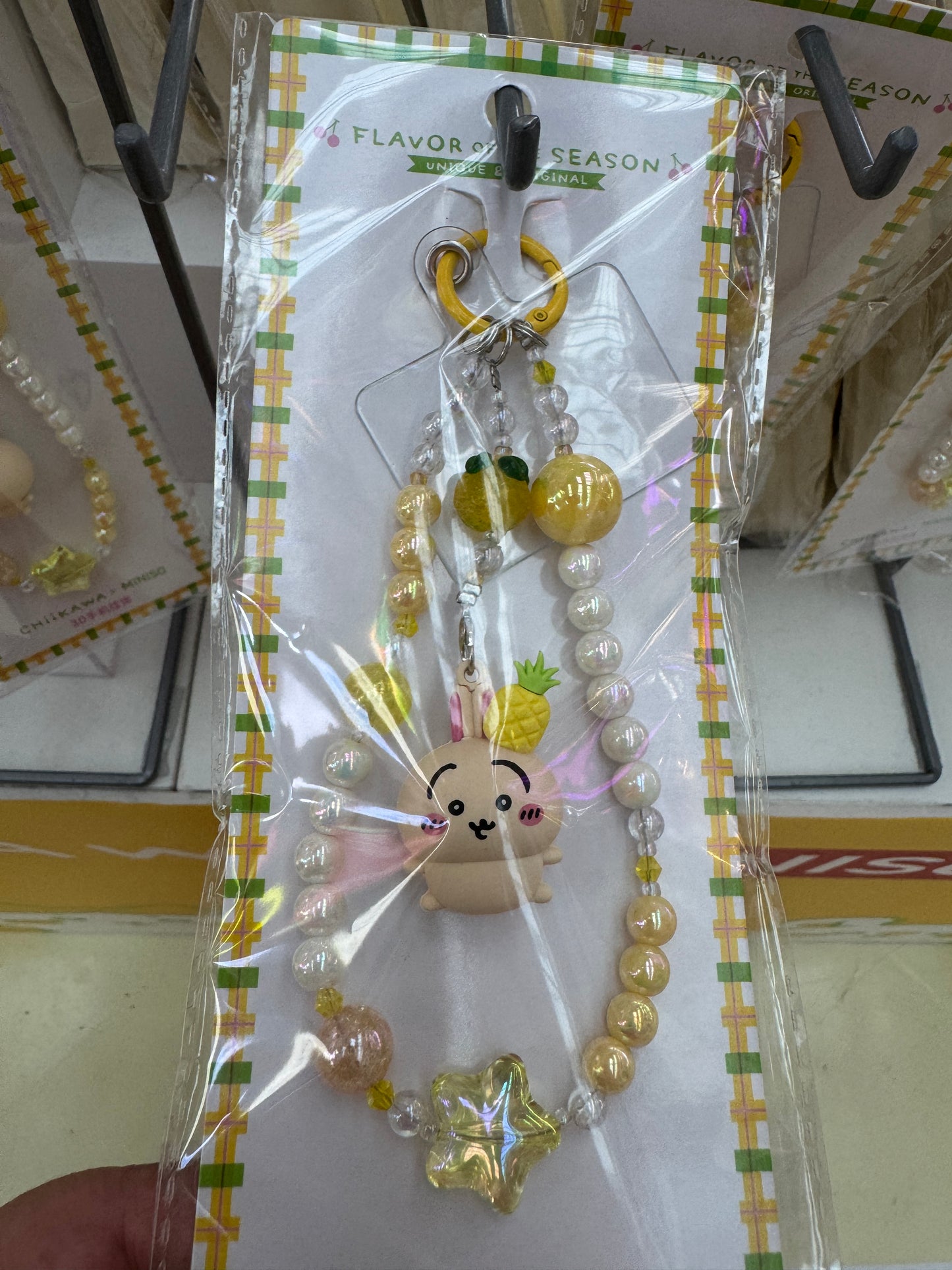 ChiiKawa X Miniso Fruit Market Series | ChiiKawa Hachiware Usagi Momonga with Fruit Mini Figure Phone Keychain - Kawaii Items Room Decoration