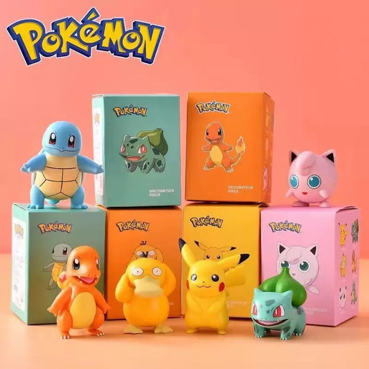 Japan Cartoon Pokemon Simple Figure Series Part 1 | Pikachu Bulbasaur Charmander Squirtle Jigglypuff Psyduck - Figure Kawaii Decoration