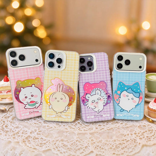Japanese Cartoon ChiiKawa Daily with Icon Laser Case | Chiikawa Hachiware Usagi Momonga 4 Styles - iPhone Case 11 12 13 14 15 16 16e 17 17e 18 Pro Promax