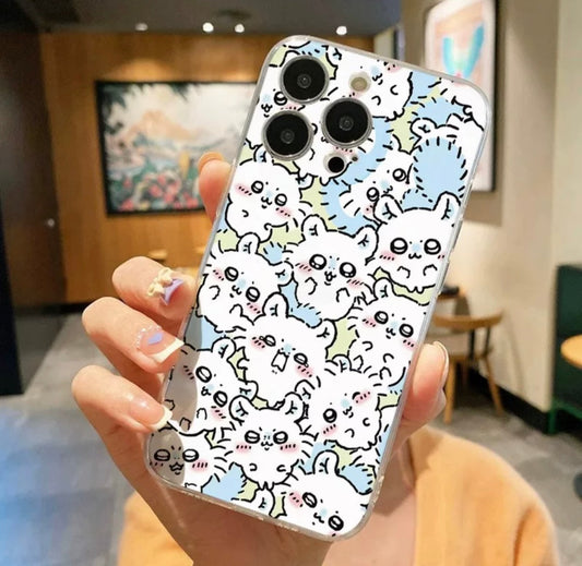 Japanese Cartoon Fun Full Screen ChiiKawa Hachiware Usagi Momonga Rakko - iPhone Case 11 12 13 14 15 Pro Promax KawaiiGiftLand