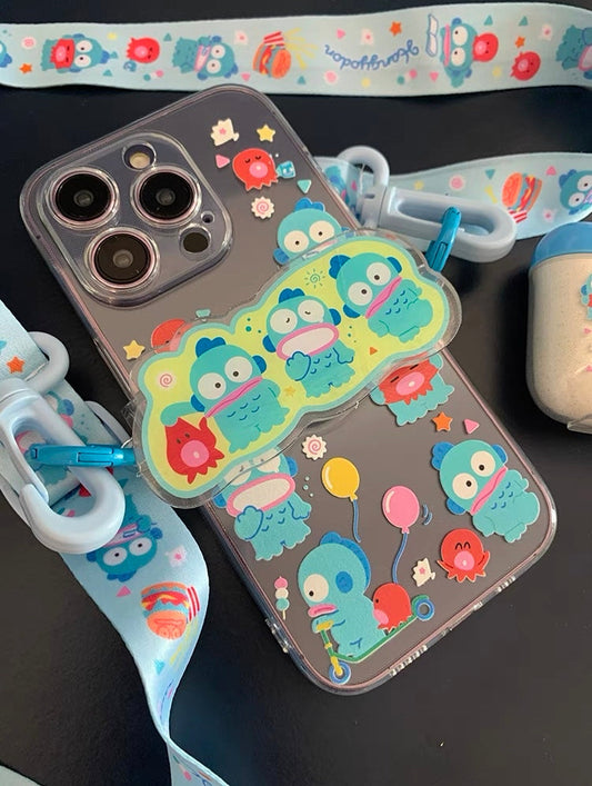 Japanese Cartoon Phone Back Clip with Phone Lanyard | Hangyodon - for All Smart Phones KawaiiGiftLand