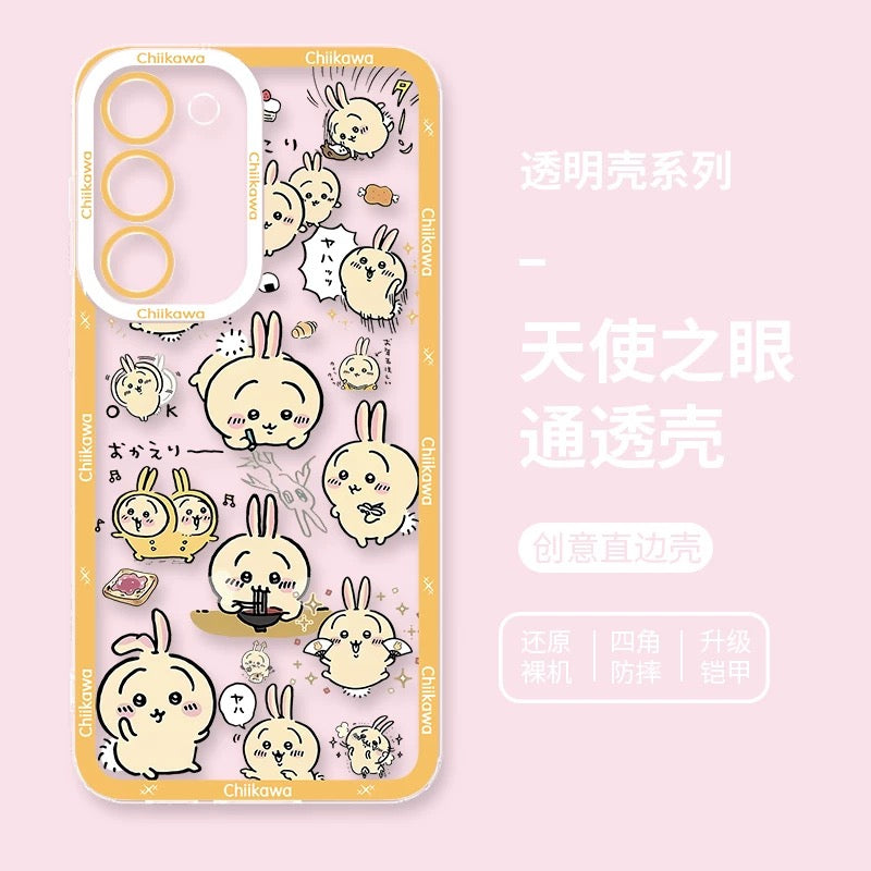 Japanese Cartoon Chiikawa Daily Emo Version | Chiikawa Hachiware Usagi Momonga - Phone Case Samsung Galaxy S26 S25 S24 S23 S22 S21 FE Ultra Edge