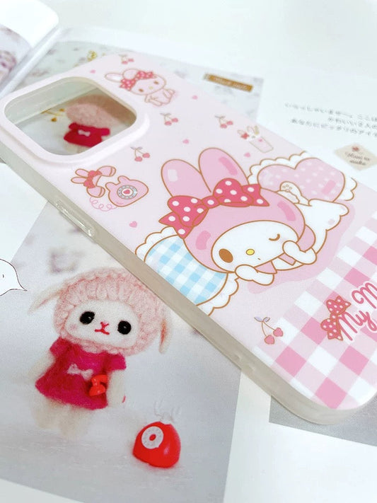 Japanese Cartoon Lovely My Melody iPhone Case 12 13 14 15 Pro Promax KawaiiGiftLand