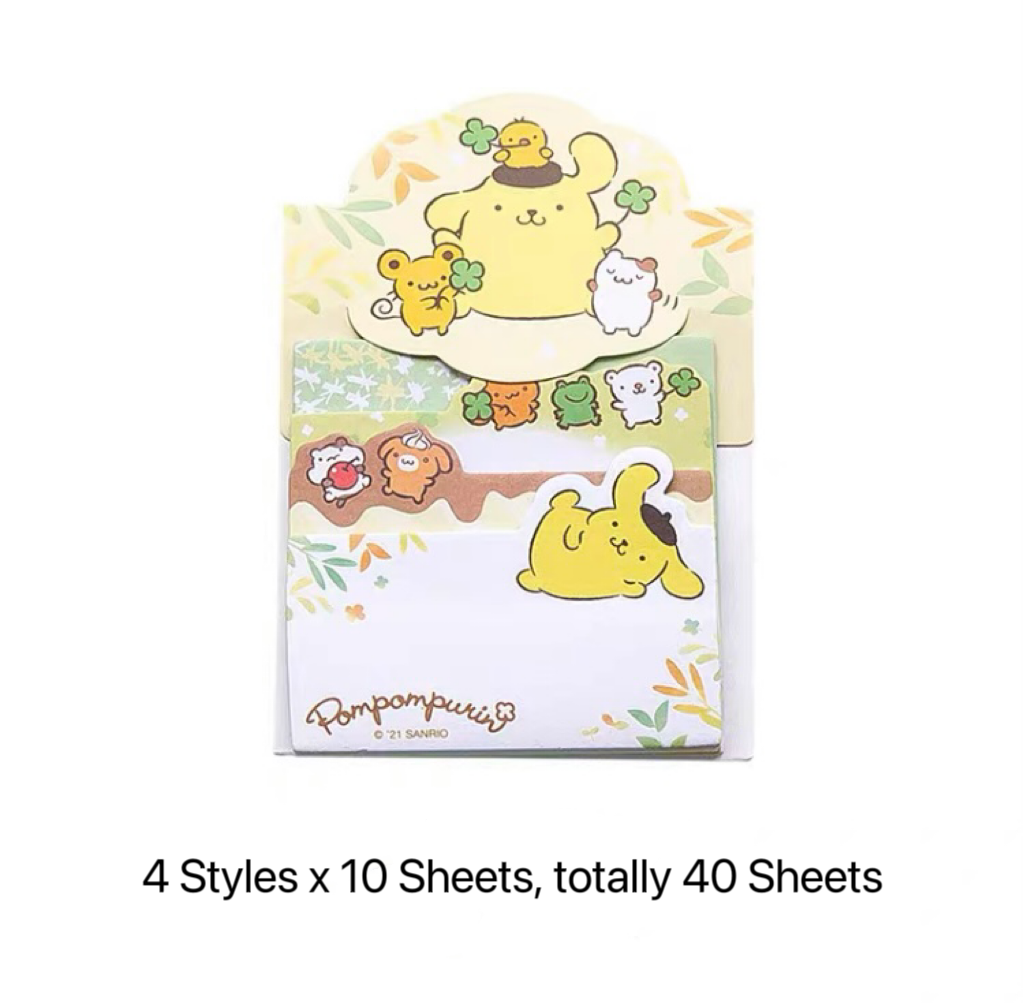 Sanrio Japan 4 Styles Mini Memo Pad | Hello Kitty Little Twin Stars My Melody Kuromi Cinnamoroll Pompompurin - 60Sheets KawaiiGiftLand