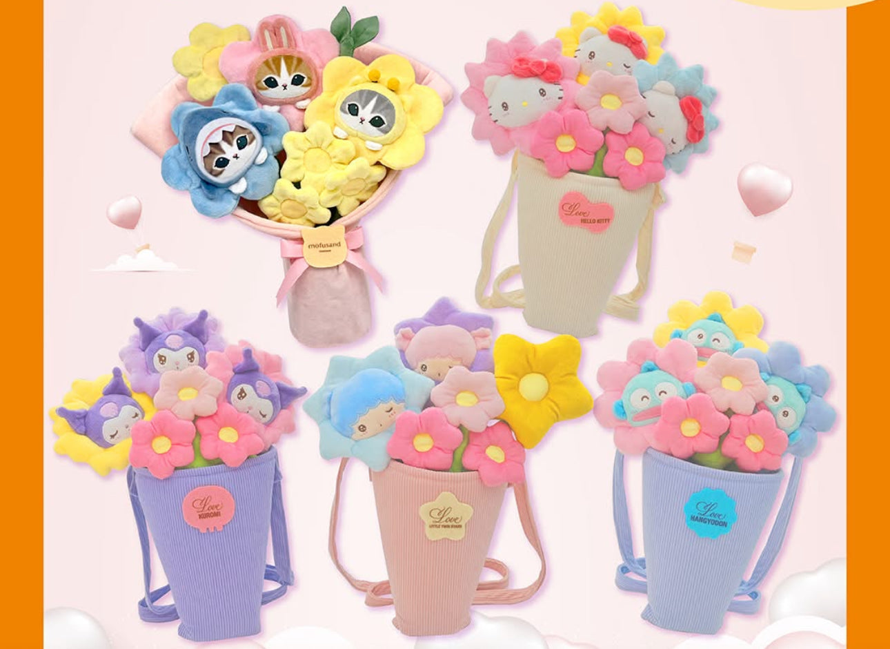 Sanrio x 7-11 Valentine Limited Edition | Little Twin Stars Pastel Flowers Bouquet Bag Gift Box - Valentine Wedding Gift KawaiiGiftLand