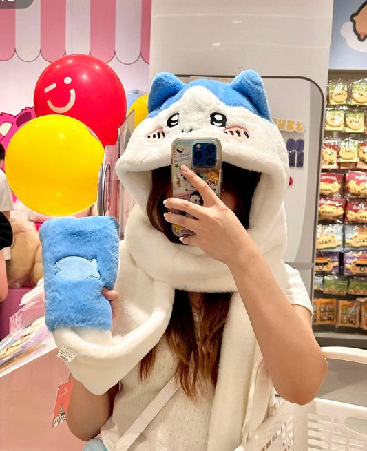 Miniso X ChiiKawa | Chiikawa Hachiware Usagi Hat with Scarf Hat - Winter Warm Accessory Outfits KawaiiGiftLand