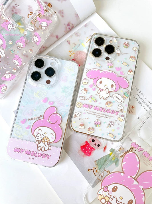 Japanese Cartoon My Melody | Eating Foods - iPhone Case 12 13 14 15 Pro Promax