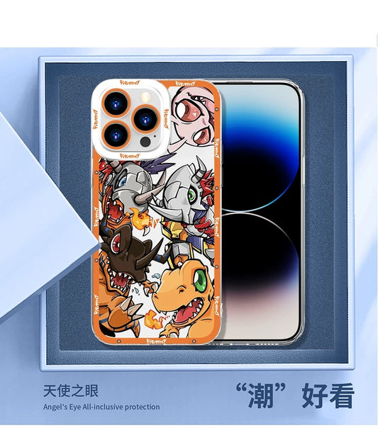 Anime Digimon Digital Monster Evolution Verison | Digital Monster - iPhone Case 6 7 8 PLUS SE2 XS XR X 11 12 13 14 15 16 16e Pro Promax 12mini 13mini - KawaiiGiftLand