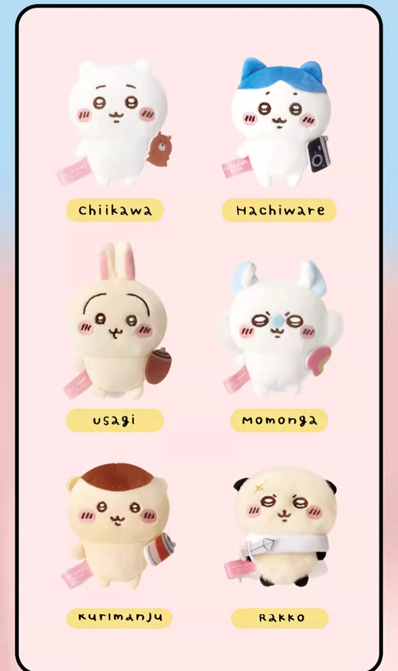 ChiiKawa X Miniso Mini Guardian Series | ChiiKawa Hachiware Usagi Momonga Kurimanju Rakko - Plush Doll Refrigerator Magnet Kawaii Items Room Decoration Doll KawaiiGiftLand