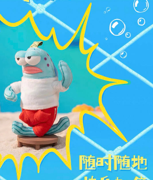 Popmart Spongebob Bikini Bottom Buddies Series Limited Edition | Whimsical Plush Fish Keychain - Collectable Toys Mystery Blind Box