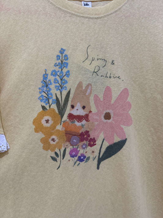 和風ファッションかわいい動物柄Tシャツシリーズ | 花うさぎ - かわいいファッションアイテム