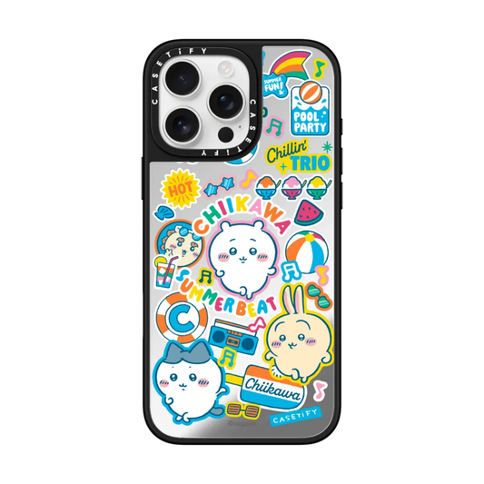 Japanese Cartoon ChiiKawa Mirror Phone Case | ChiiKawa Hachiware Usagi Summer Time Party - iPhone Case 12 13 14 15 16 17 Pro Promax