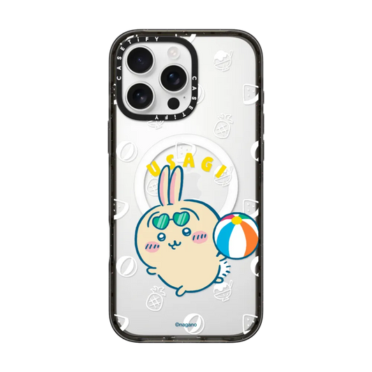 Japanese Cartoon ChiiKawa Transparent Phone Case | Usagi Shisa Summer Pool Party - iPhone Case 12 13 14 15 16 17 Pro Promax