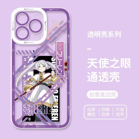 Japanese Anime FRIEREN Anime & Cute Purple Styles | Frieren 4 Styles - iPhone Case PLUS SE2 XS XR X 11 12 13 14 15 16 16e 17 17e Pro Promax 12mini 13mini