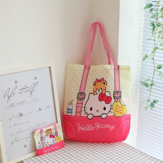 Japanese Cartoon Luggage Style Fold Up Tote Bag | Hello Kitty My Melody Kuromi Little Twin Stars Cinnamoroll Pompompurin - Kawaii Little Bag KawaiiGiftLand