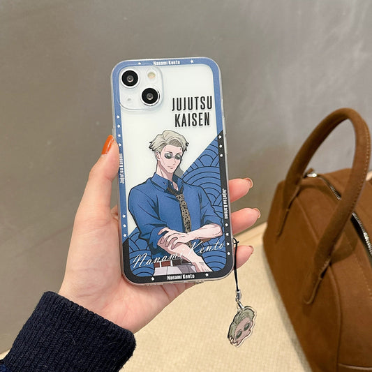 Japanese Anime Jujutsu Kaisen Clean Phone Case with Strap | Nanami Zenin Maki Kugisaki Nobara Panda - iPhone Case 7 8 PLUS SE2 XS XR X 11 12 13 14 15 16 Pro Promax 12mini 13mini KawaiiGiftLand
