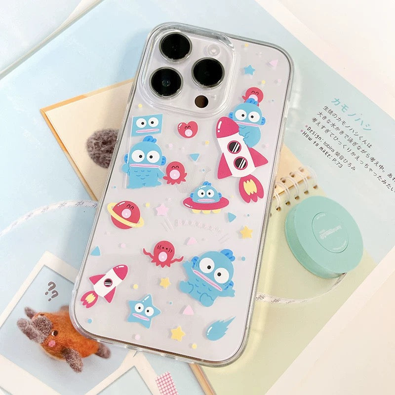 Japanese Cartoon Hangyodon | Say Hi & Rocket iPhone Case 12 13 14 15 16 Pro Promax Plus mini KawaiiGiftLand