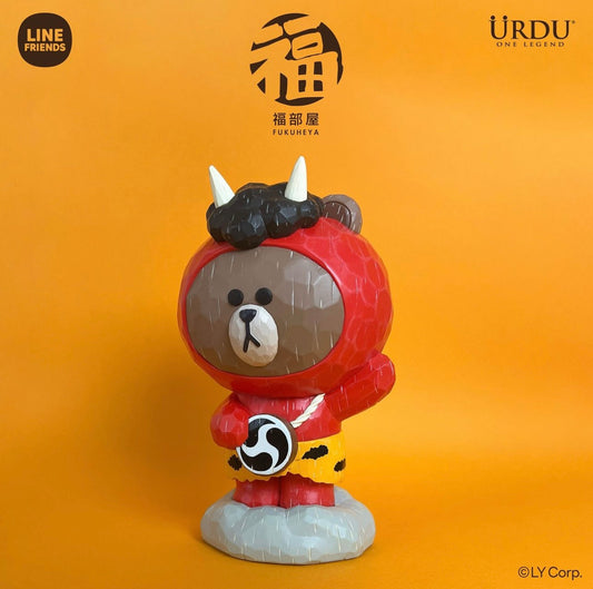 Line friends meets FUKUHEYA-BROWN | Raijin Brown - 21cm collectible figure Limited Edition KawaiiGiftLand