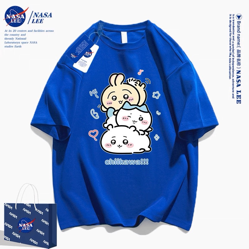 Japanese Cartoon ChiiKawa Casual Style T-Shirt Series | Layer Upon Chiikawa Hachiware Usagi - Kawaii Fashion Items